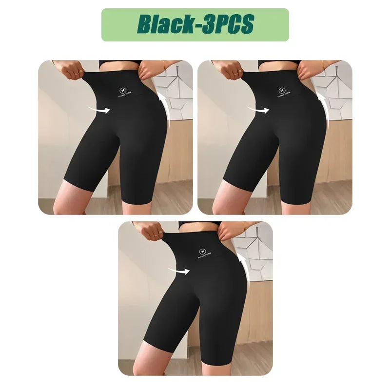 High Waist Womens Sports Shorts - Seamless Fitness Biker Shorts with Scrunch Butt Design - ZOOMNSTORE