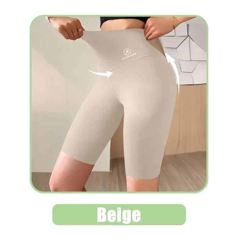 High Waist Womens Sports Shorts - Seamless Fitness Biker Shorts with Scrunch Butt Design - ZOOMNSTORE
