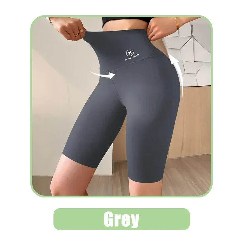 High Waist Womens Sports Shorts - Seamless Fitness Biker Shorts with Scrunch Butt Design - ZOOMNSTORE
