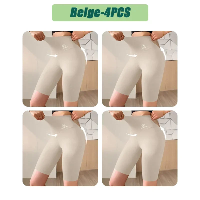High Waist Womens Sports Shorts - Seamless Fitness Biker Shorts with Scrunch Butt Design - ZOOMNSTORE