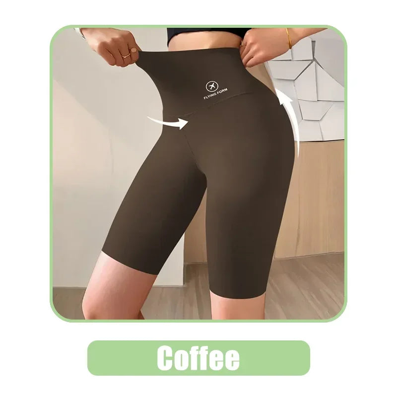 High Waist Womens Sports Shorts - Seamless Fitness Biker Shorts with Scrunch Butt Design - ZOOMNSTORE