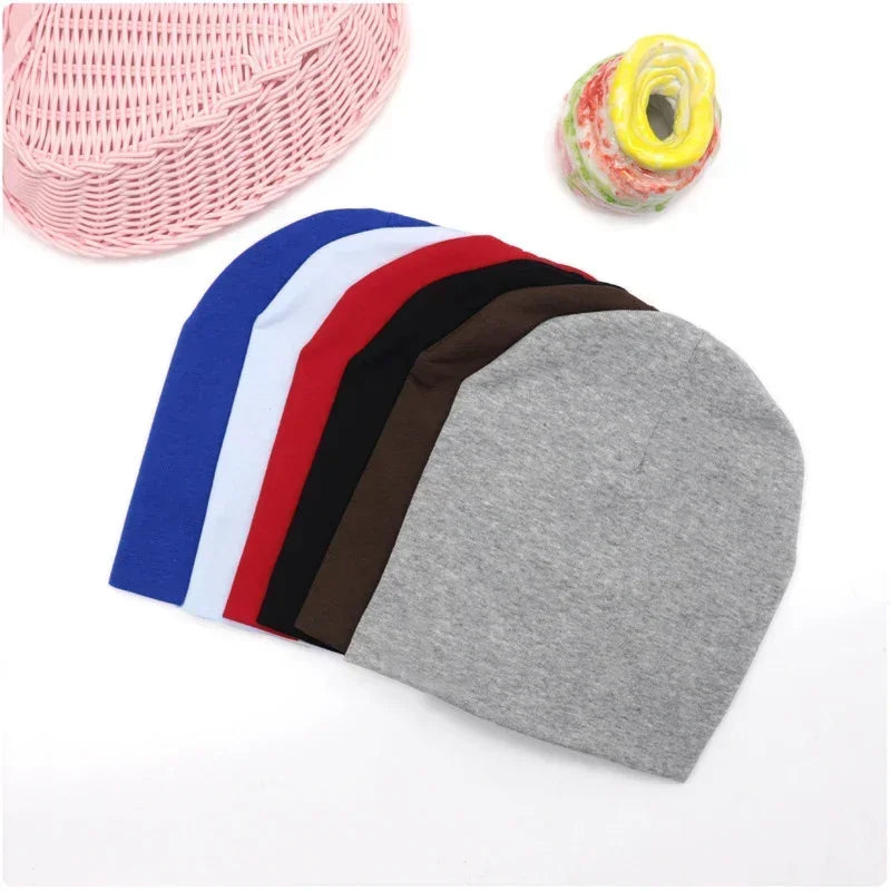 6M-3Y Baby Street Dance Hip Hop Hat Cotton Spring Autumn Toddler Cap Scarf for Boys Girls Winter Warm Solid Color Children - ZOOMNSTORE