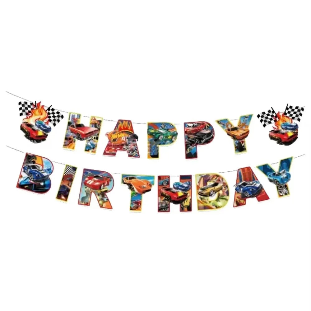 Hot Wheels Birthday Party Set - Racing Car Tableware Decor Supplies - ZOOMNSTORE