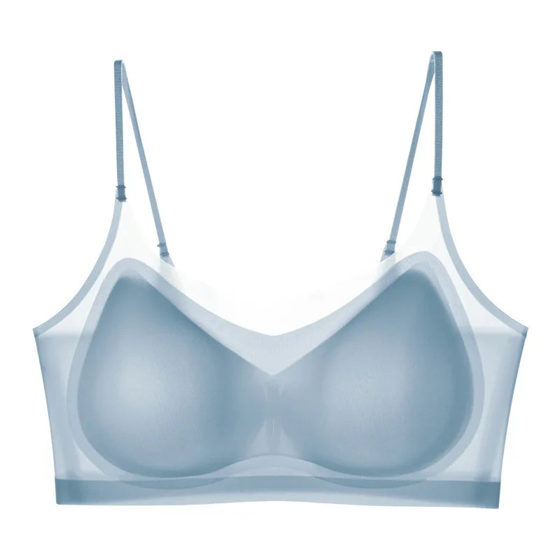 Ultra-Thin Ice Silk Halter Bra - Breathable Seamless Bustier for Small Chest - ZOOMNSTORE