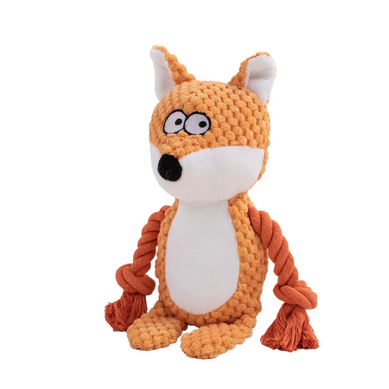 Indestructible Plush Dog Chew Toy - Squeaky Rattle for Puppies - ZOOMNSTORE