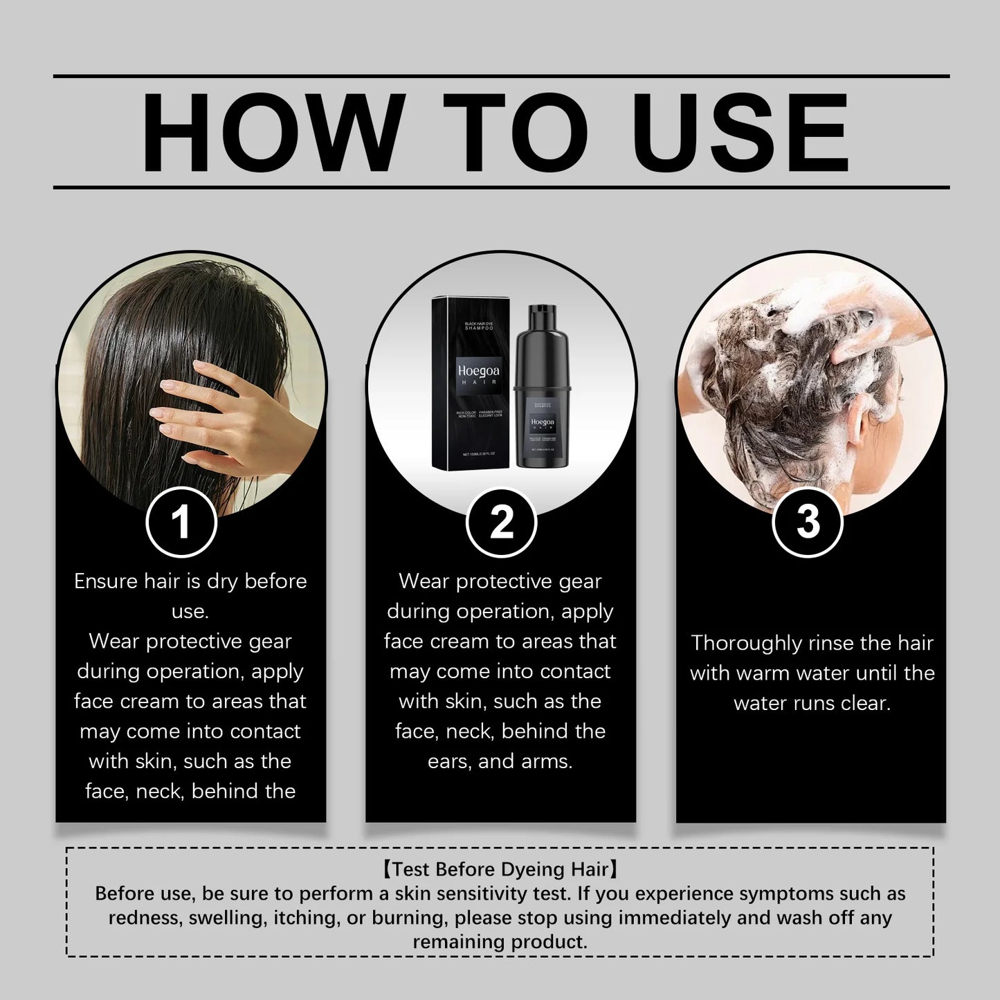 Instant Dye Shampoo - Natural Black Hair Color for Gray Repair Non-Irritating for Men Women - ZOOMNSTORE