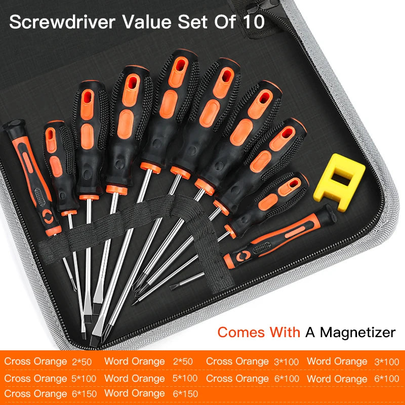 Insulated Screwdriver Set - 6810 Pcs Multifunctional Repair Tools with Magnetizer - ZOOMNSTORE