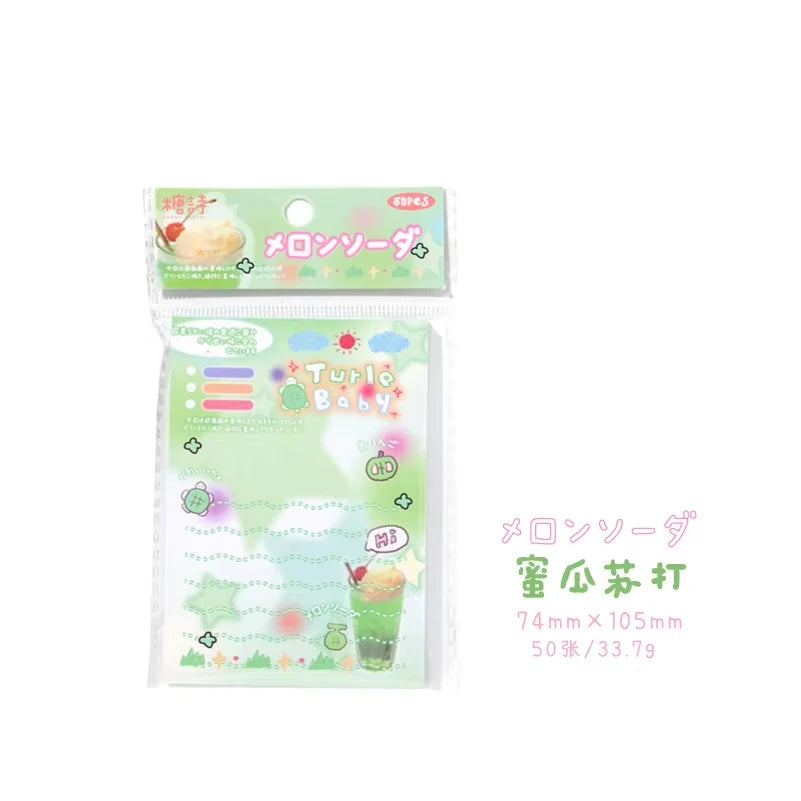 Cute Japanese Memo Pads - 50 Sheets Old-Fashioned Message Paper for DIY Journals - ZOOMNSTORE