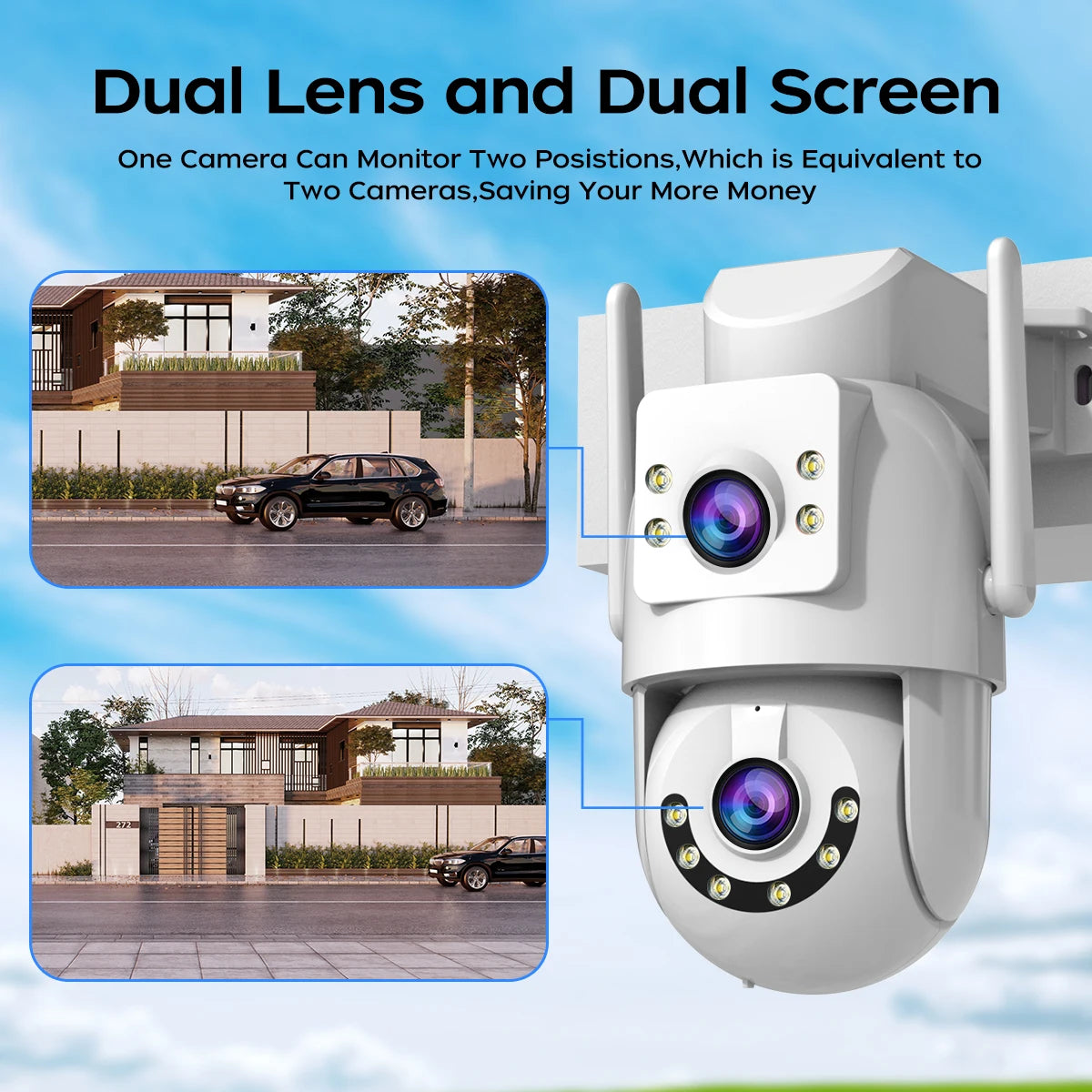 Jooan 4K HD PTZ Security Camera - 5G Wifi Dual Lens AI Tracking 5X Zoom - ZOOMNSTORE
