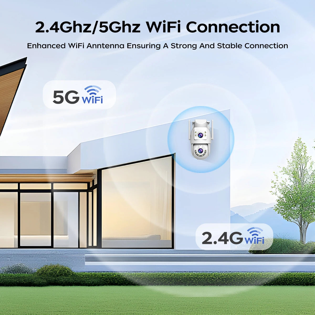 Jooan 4K HD PTZ Security Camera - 5G Wifi Dual Lens AI Tracking 5X Zoom - ZOOMNSTORE