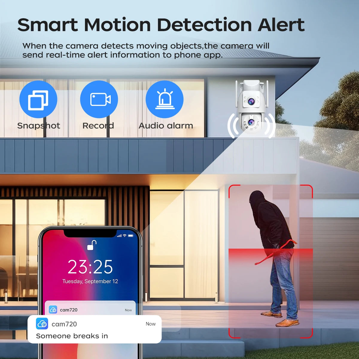 Jooan 4K HD PTZ Security Camera - 5G Wifi Dual Lens AI Tracking 5X Zoom - ZOOMNSTORE