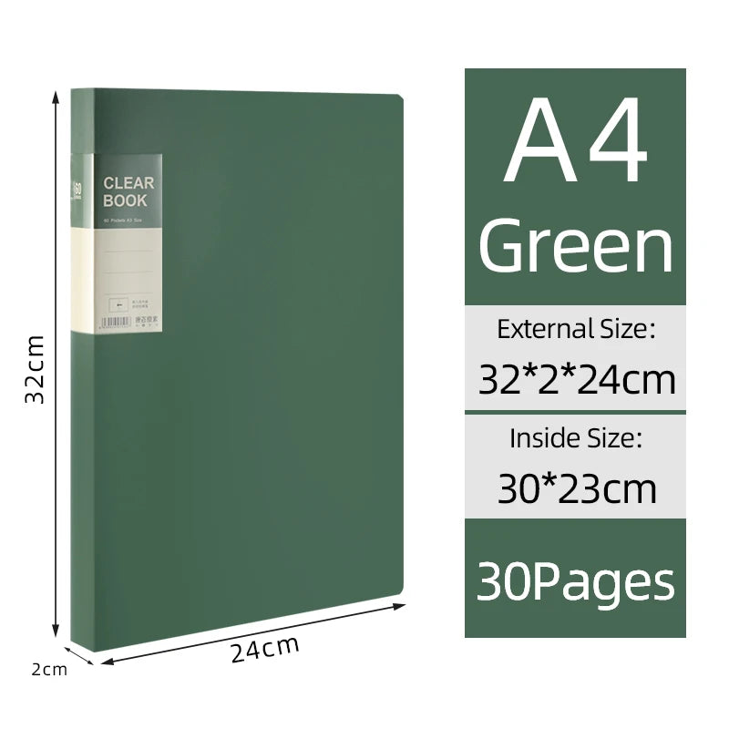 KOBEST Multi-Layer A4 Transparent Folder - 20304060 Pages Office Supplies - ZOOMNSTORE