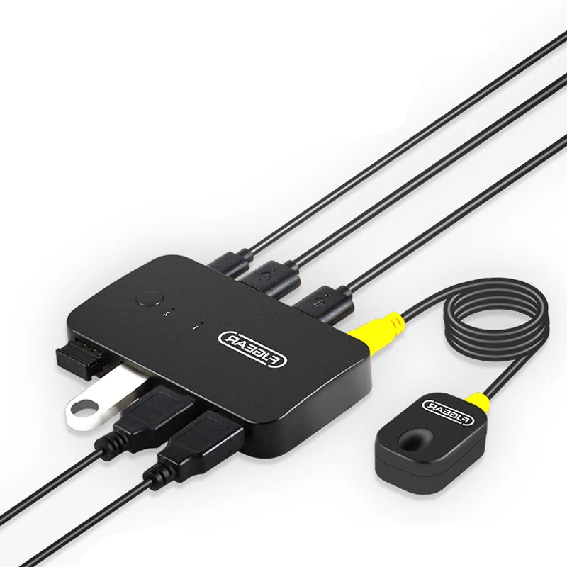 KVM USB 20 Switch Hub - 2 In 4 Out USB Printer Splitter for PC Laptop - ZOOMNSTORE