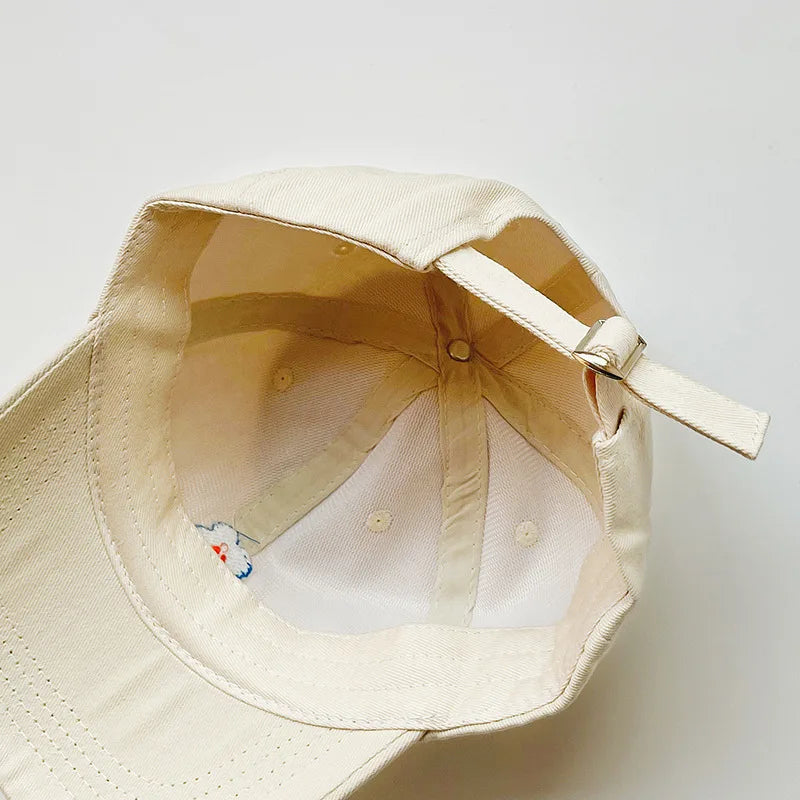Lovely Flower Children Baseball Cap Solid Color Kids Duck Tongue Hat 3-5 Years Boy Girl Baby Outdoor Sun Visor Cotton Peaked Hat - ZOOMNSTORE