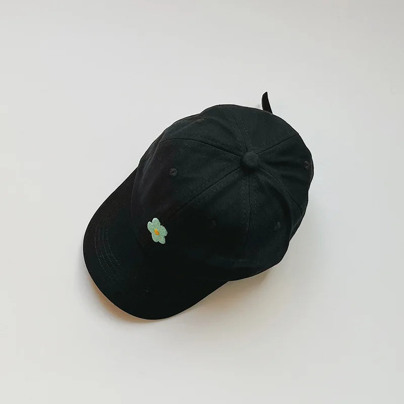 Lovely Flower Children Baseball Cap Solid Color Kids Duck Tongue Hat 3-5 Years Boy Girl Baby Outdoor Sun Visor Cotton Peaked Hat - ZOOMNSTORE