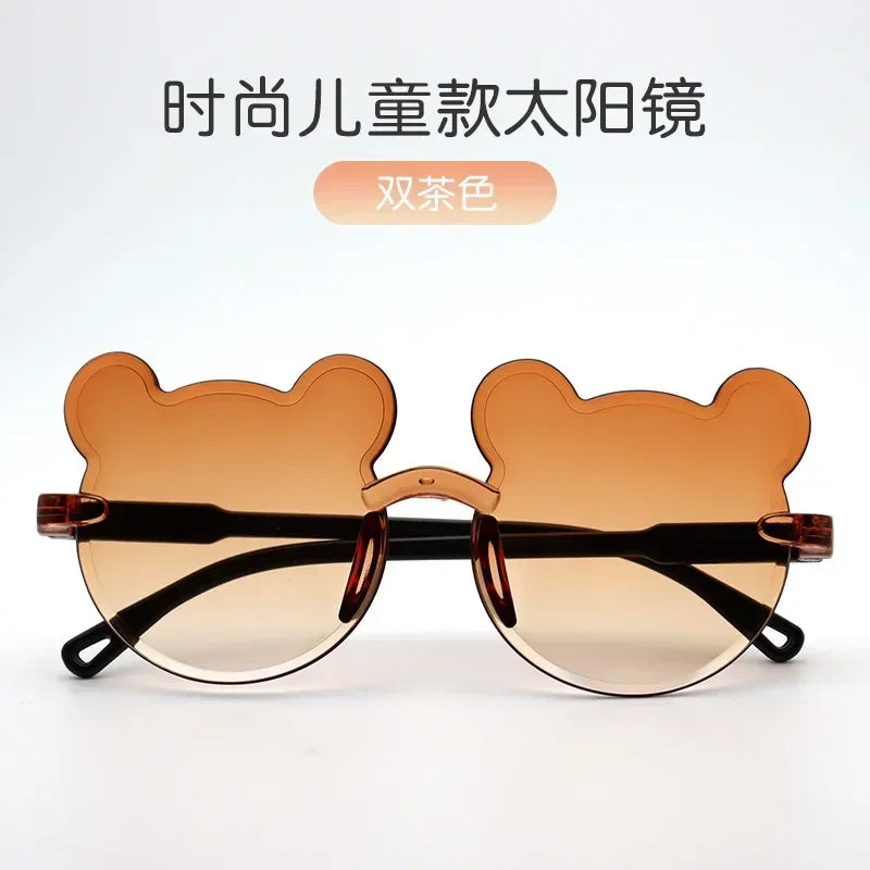 Cartoon Bear Rimless Sunglasses - UV400 Outdoor Kids Sunglasses for Boys Girls - ZOOMNSTORE