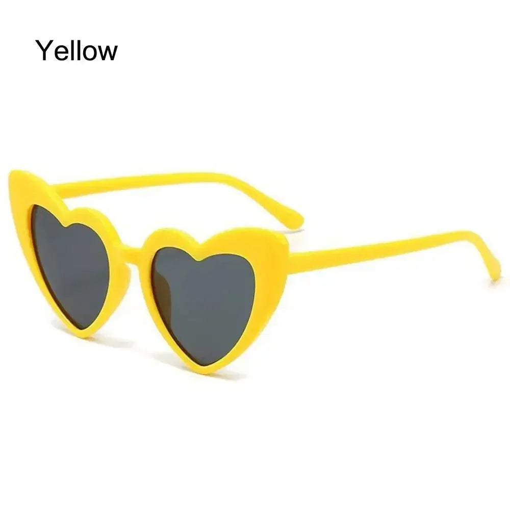Kids Heart-Shaped Sunglasses - Vintage Cartoon Eyewear for Boys Girls 3-9 Years - ZOOMNSTORE