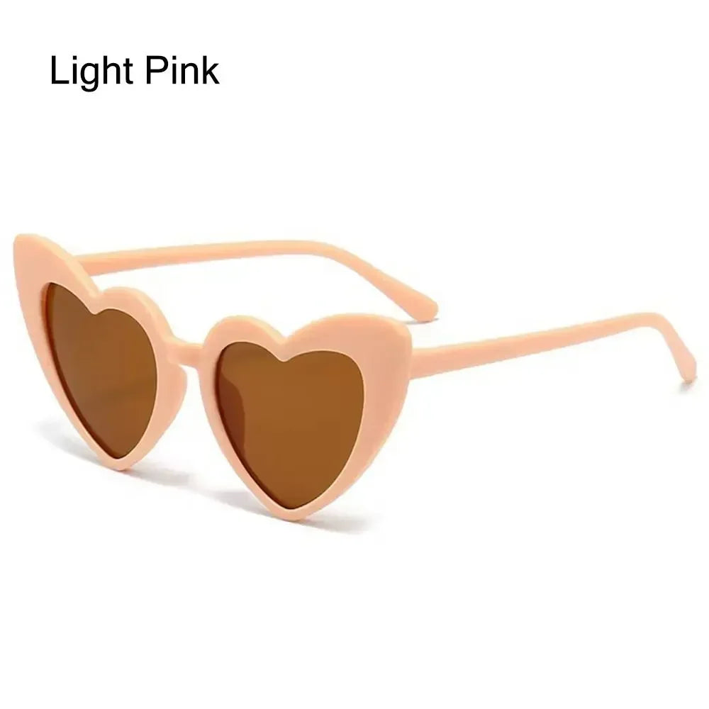 Kids Heart-Shaped Sunglasses - Vintage Cartoon Eyewear for Boys Girls 3-9 Years - ZOOMNSTORE