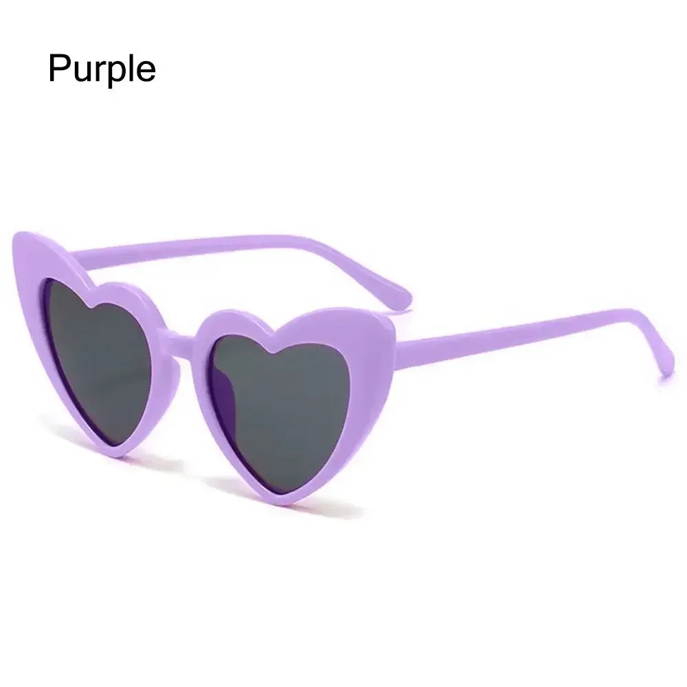 Kids Heart-Shaped Sunglasses - Vintage Cartoon Eyewear for Boys Girls 3-9 Years - ZOOMNSTORE
