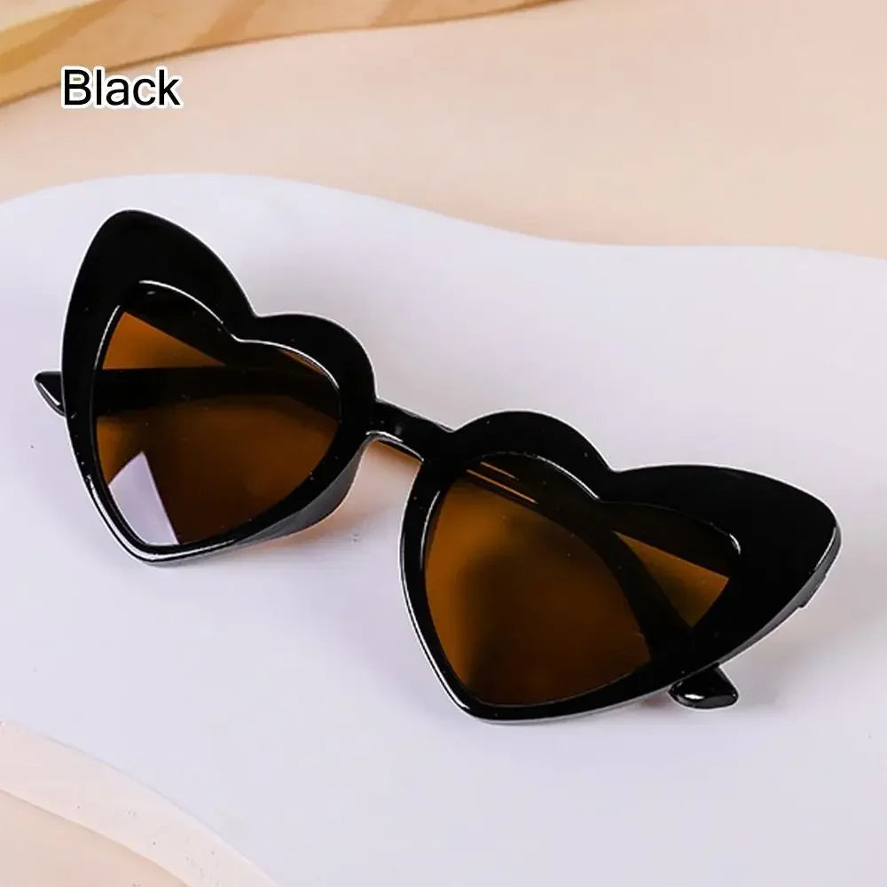 Kids Heart-Shaped Sunglasses - Vintage Cartoon Eyewear for Boys Girls 3-9 Years - ZOOMNSTORE
