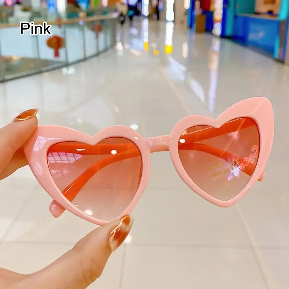 Kids Heart-Shaped Sunglasses - Vintage Cartoon Eyewear for Boys Girls 3-9 Years - ZOOMNSTORE