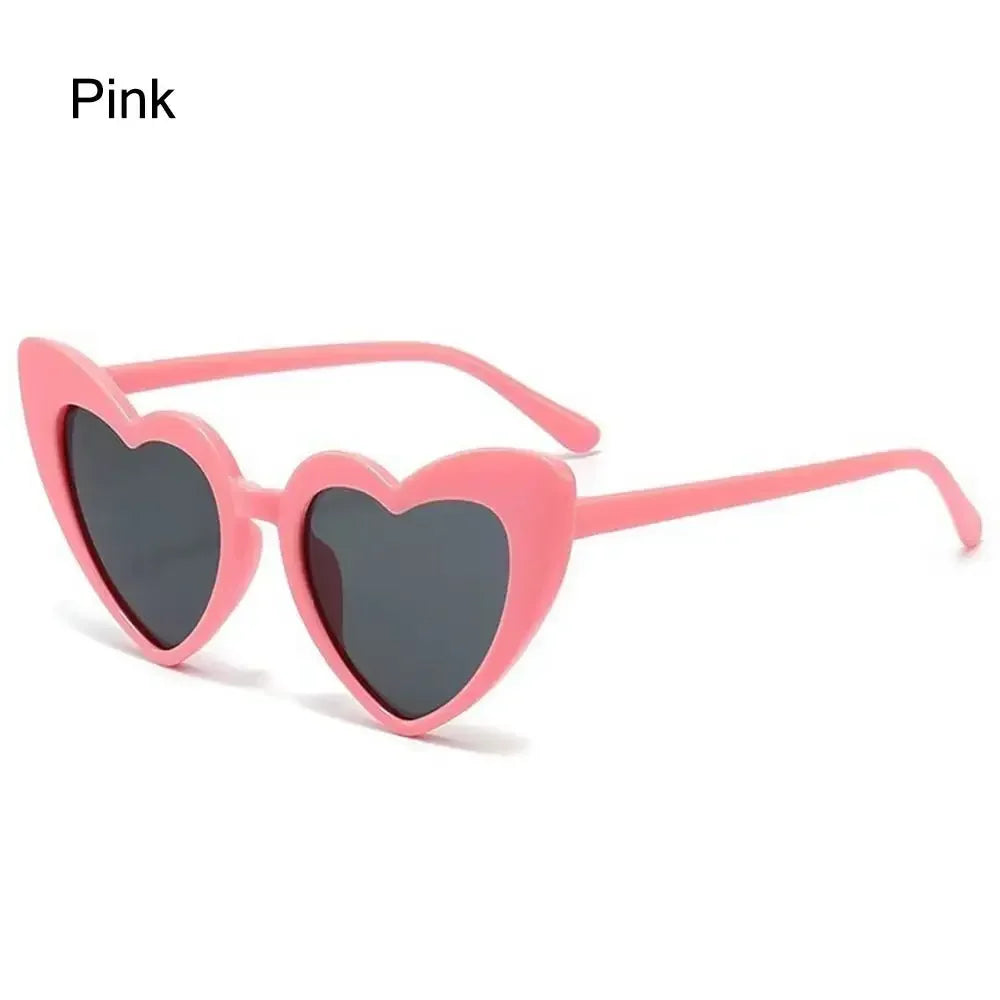Kids Heart-Shaped Sunglasses - Vintage Cartoon Eyewear for Boys Girls 3-9 Years - ZOOMNSTORE