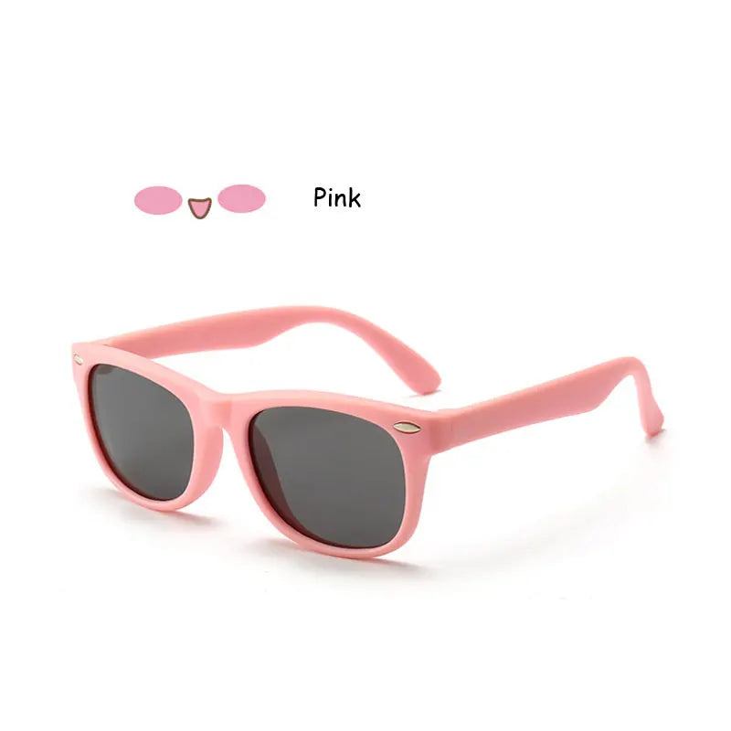 Kids Polarized Sunglasses - Classic Designer Eyeglasses with Flexible TR90 Frame - ZOOMNSTORE