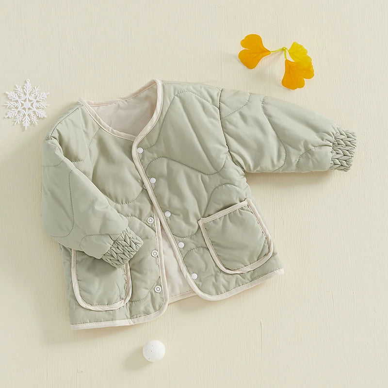 Kids Puffer Jacket - Quilted Winter Coat With Hood, Zipper Closure & Pockets - ZOOMNSTORE