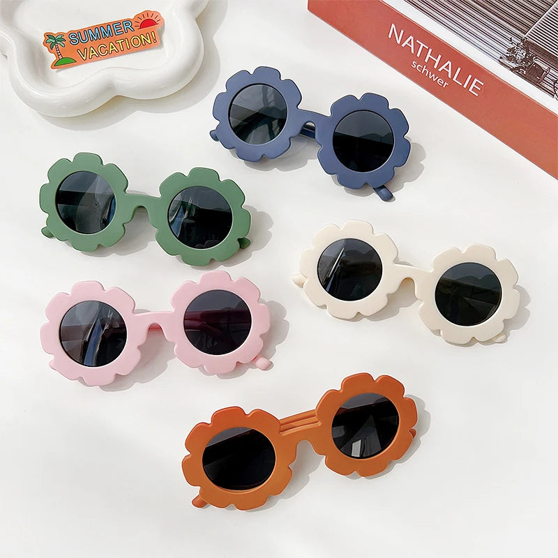 New Kids Sunglasses Children Round Flower Sunglasses Girls Boys Baby Sport Shades Glasses UV400 Outdoor Sun Protection Eyewear - ZOOMNSTORE