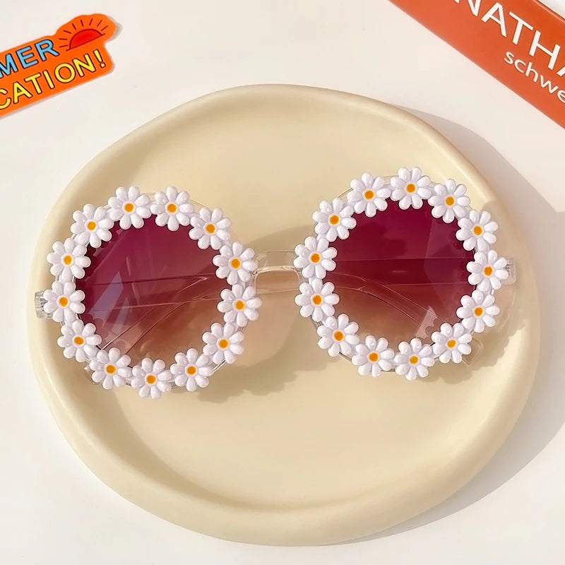 New Kids Sunglasses Children Round Flower Sunglasses Girls Boys Baby Sport Shades Glasses UV400 Outdoor Sun Protection Eyewear - ZOOMNSTORE