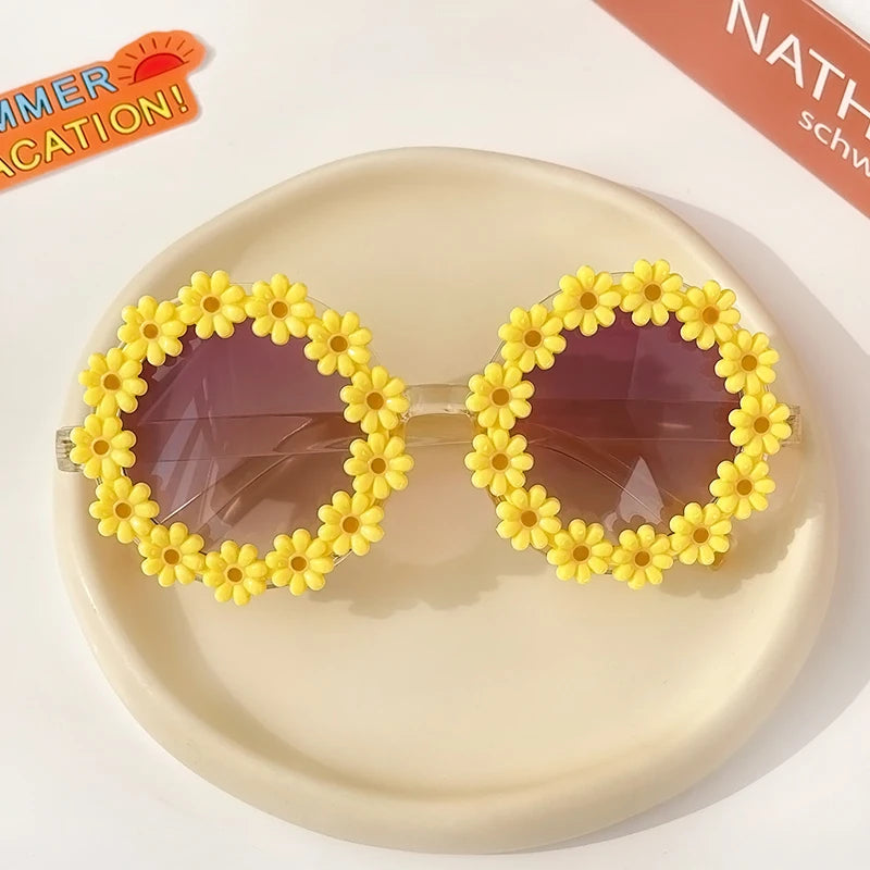 New Kids Sunglasses Children Round Flower Sunglasses Girls Boys Baby Sport Shades Glasses UV400 Outdoor Sun Protection Eyewear - ZOOMNSTORE