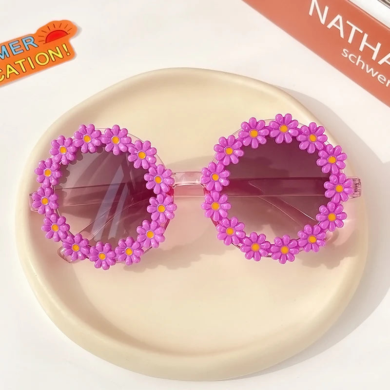 New Kids Sunglasses Children Round Flower Sunglasses Girls Boys Baby Sport Shades Glasses UV400 Outdoor Sun Protection Eyewear - ZOOMNSTORE