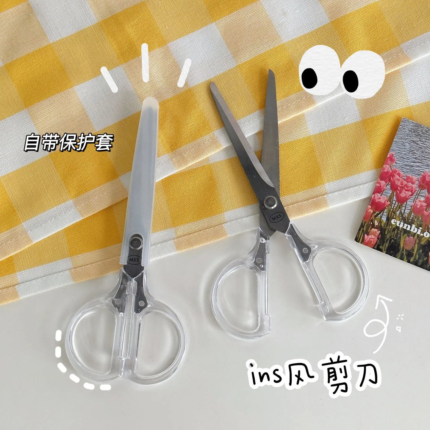 1PC Scissors Simple Kids Children Safety Students Scissors Kindergarten Office Stationery DIY Cut Paper Handmade Scrapbooking - ZOOMNSTORE