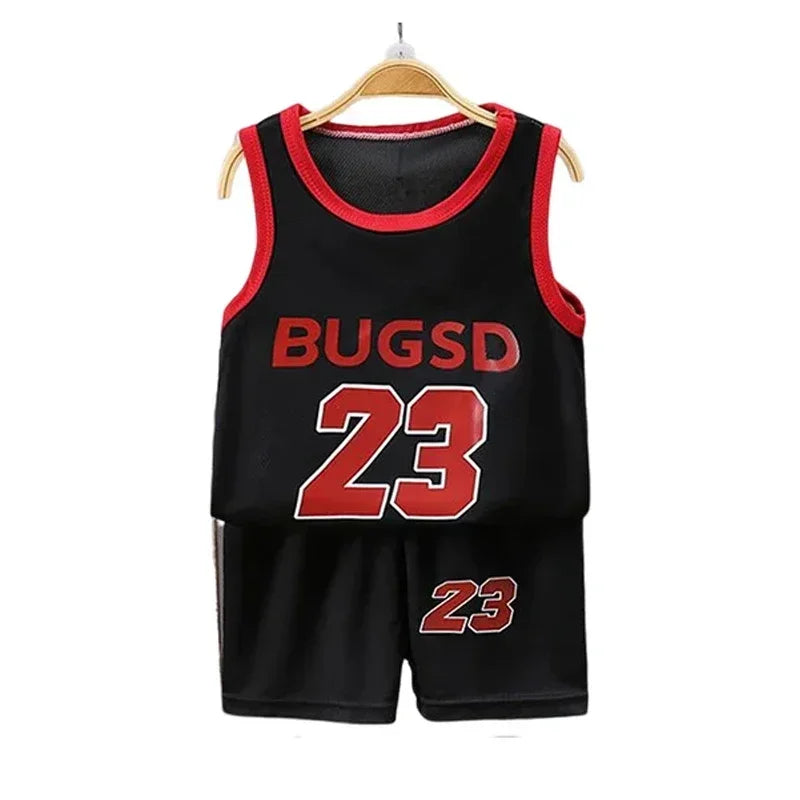 Kids Summer Basketball Set - Sleeveless T-shirt Shorts Quick-drying Sports Wear - ZOOMNSTORE