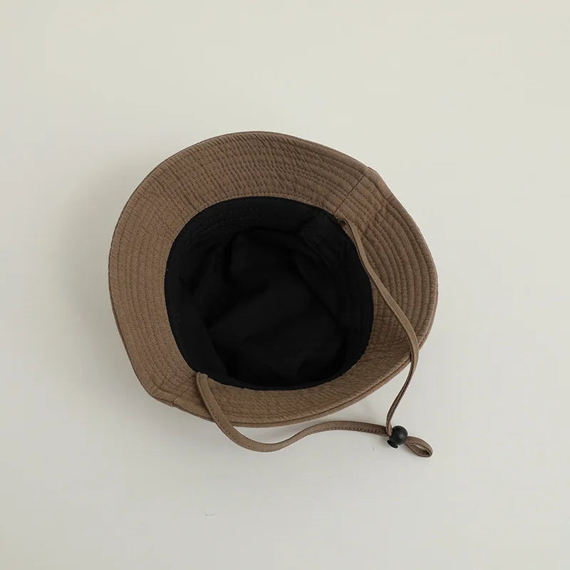 Summer Kids Bucket Hat Solid Color Boys Girls Sun Visor Cap Outdoor Fashion Beach Children Fisherman Caps Toddler Panama Hats - ZOOMNSTORE