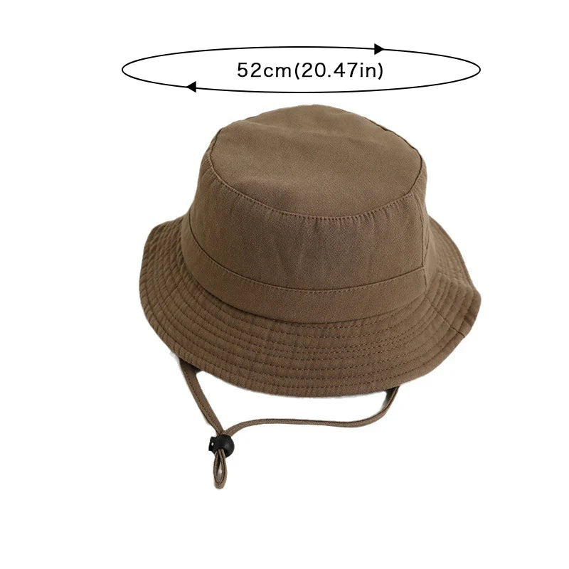 Summer Kids Bucket Hat Solid Color Boys Girls Sun Visor Cap Outdoor Fashion Beach Children Fisherman Caps Toddler Panama Hats - ZOOMNSTORE