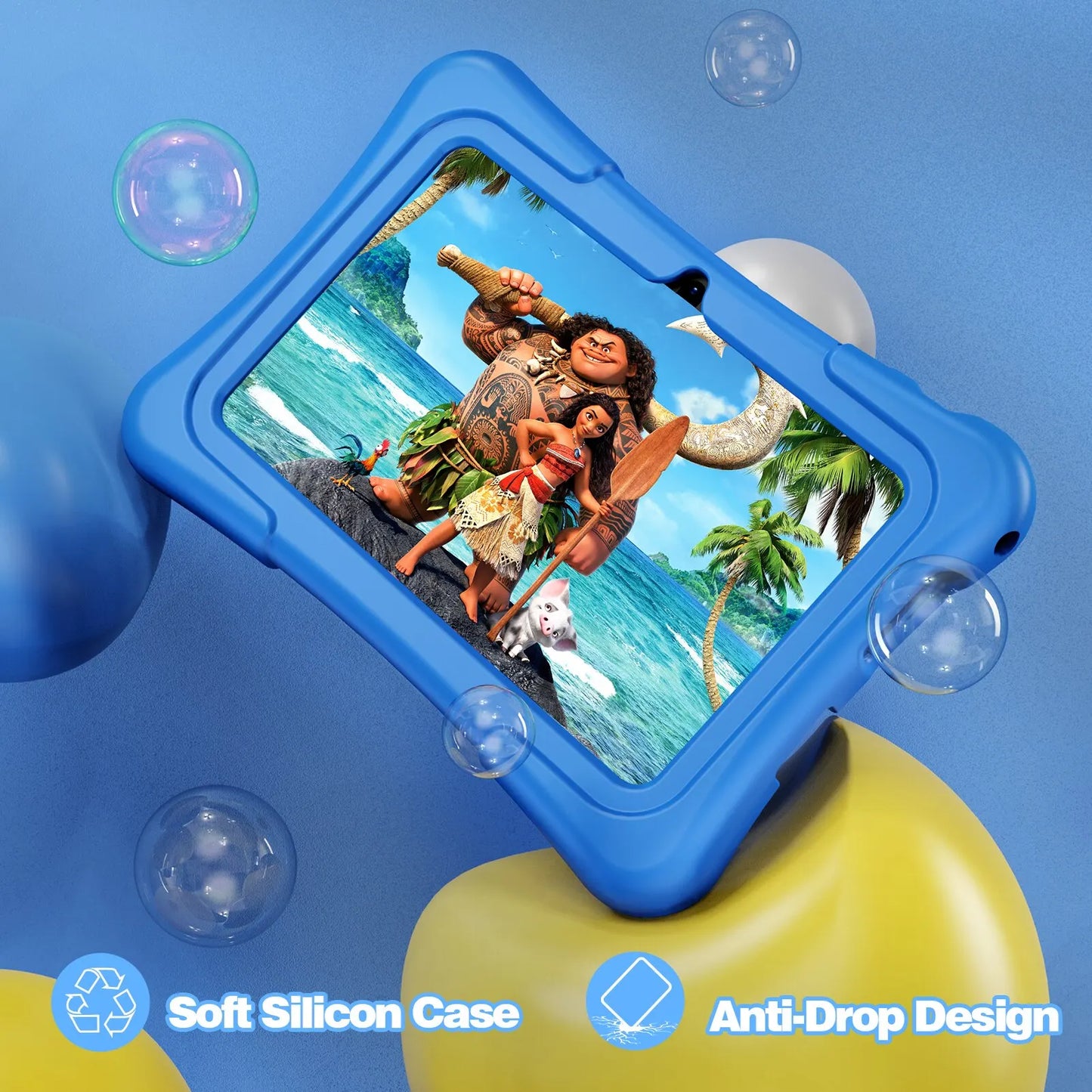 Kids Tablet - 7 Inch Android 11 32GB WiFi Bluetooth Dual Camera Educational Software Proof Case - ZOOMNSTORE