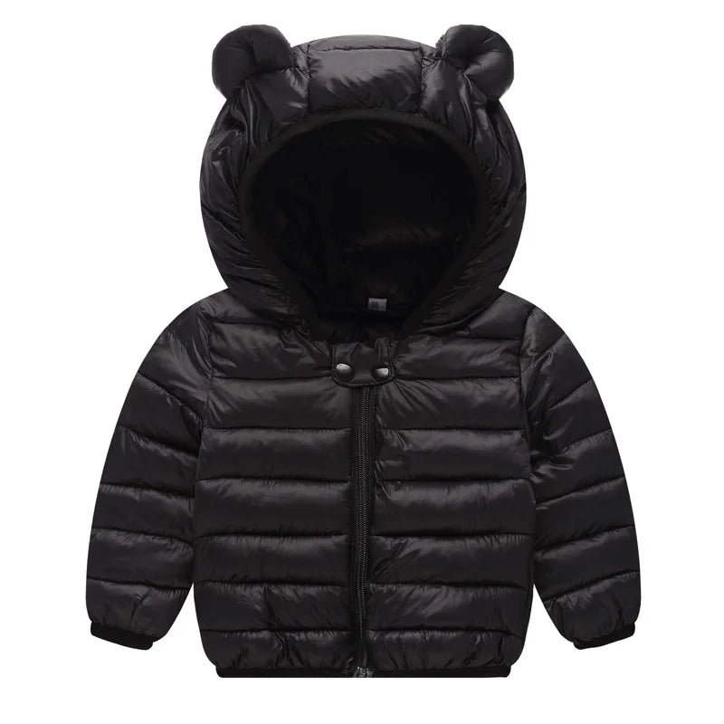 Kids Thick Padded Hooded Winter Jacket - Warm Fleece Snowsuit Outerwear - ZOOMNSTORE