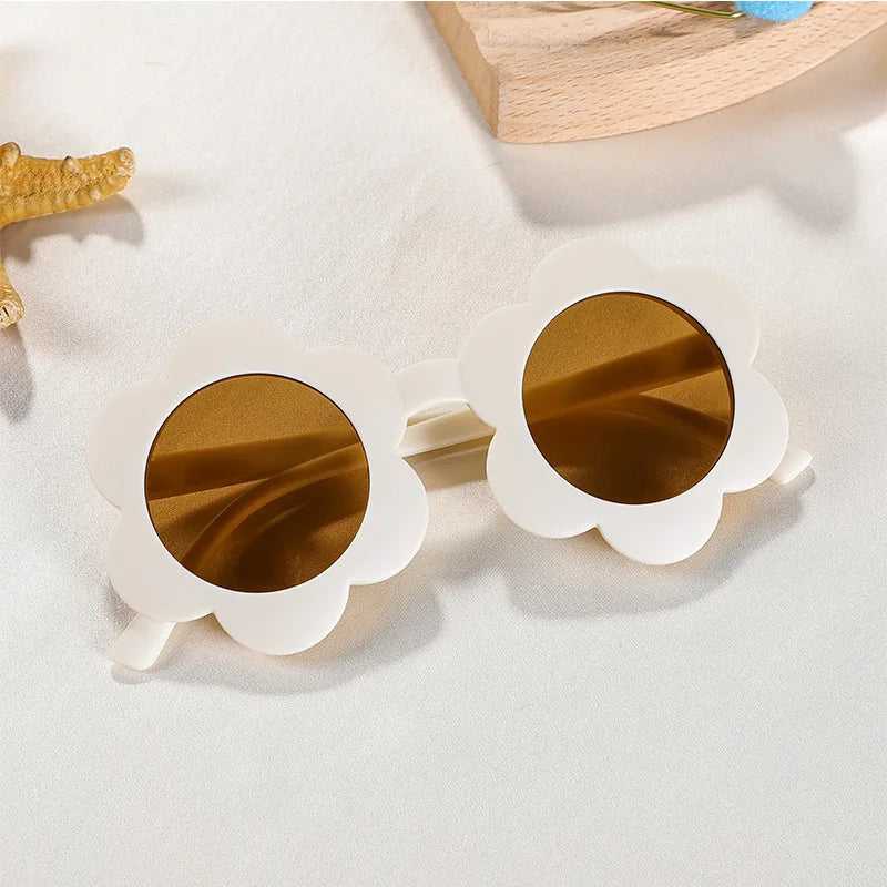 Kids UV400 Sunflower Sunglasses - Cute Round Outdoor Eyewear for Toddlers - ZOOMNSTORE