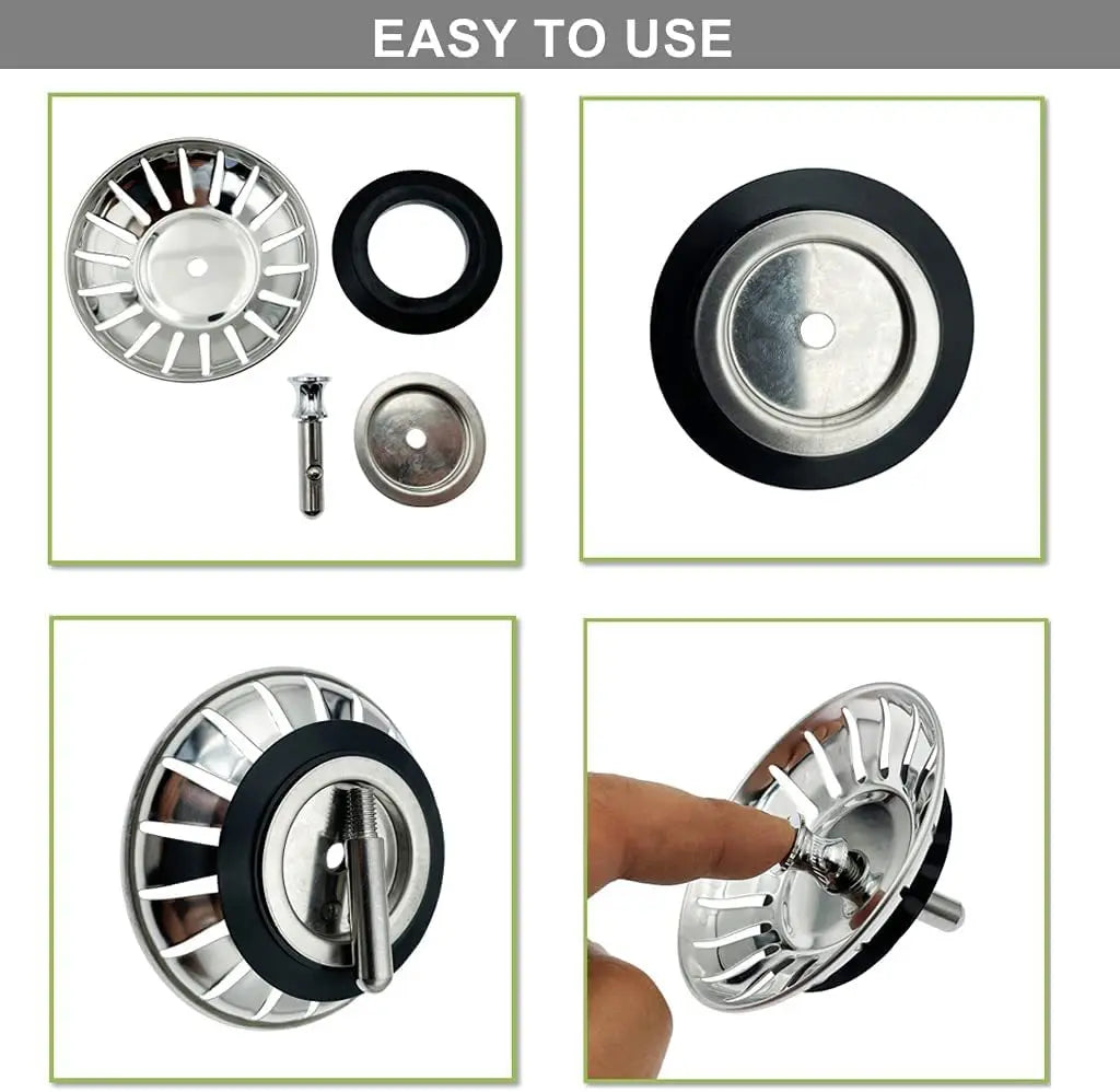 Kitchen Sink Strainer - Stainless Steel Drain Plug | Basin Drain Stopper, Anti Clog Filter - ZOOMNSTORE