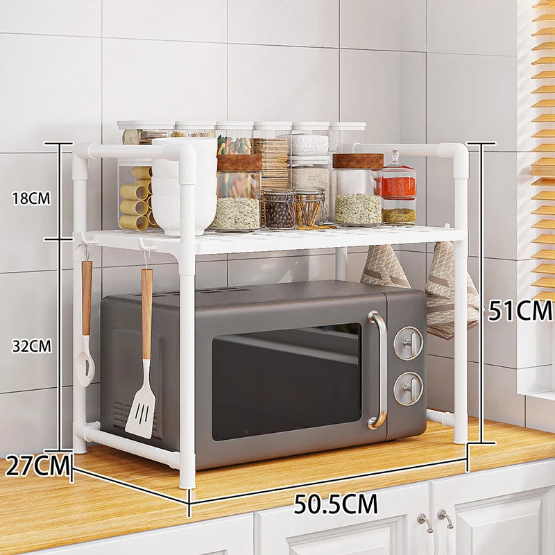 Multi-Layer Kitchen Storage Rack - Microwave Shelf Condiment Organizer - ZOOMNSTORE