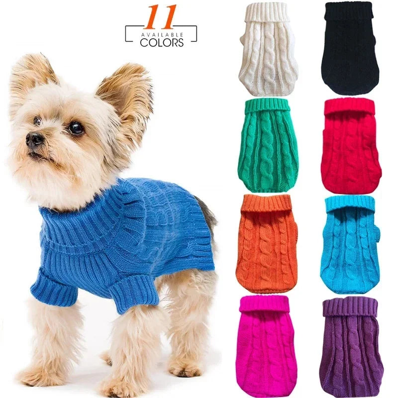 Knitted Dog Sweater - Winter Clothes for Small Medium Dogs Chihuahua Yorkshire - ZOOMNSTORE