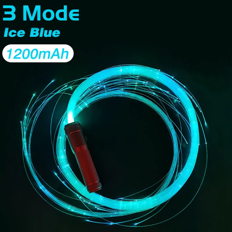 LED Fiber Optic Light-Up Whip - USB Rechargeable Dance Party Toy - ZOOMNSTORE