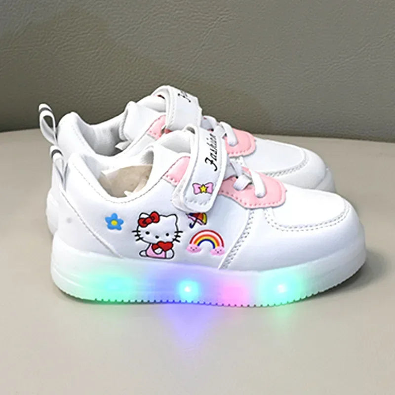 Hello Kitty LED Sneakers for Girls - Cute Kawaii Canvas Shoes - ZOOMNSTORE