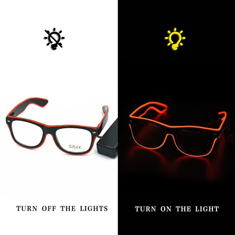 LED Flashing Glasses - Luminous Party Sunglasses Bright Novelty Gift - ZOOMNSTORE