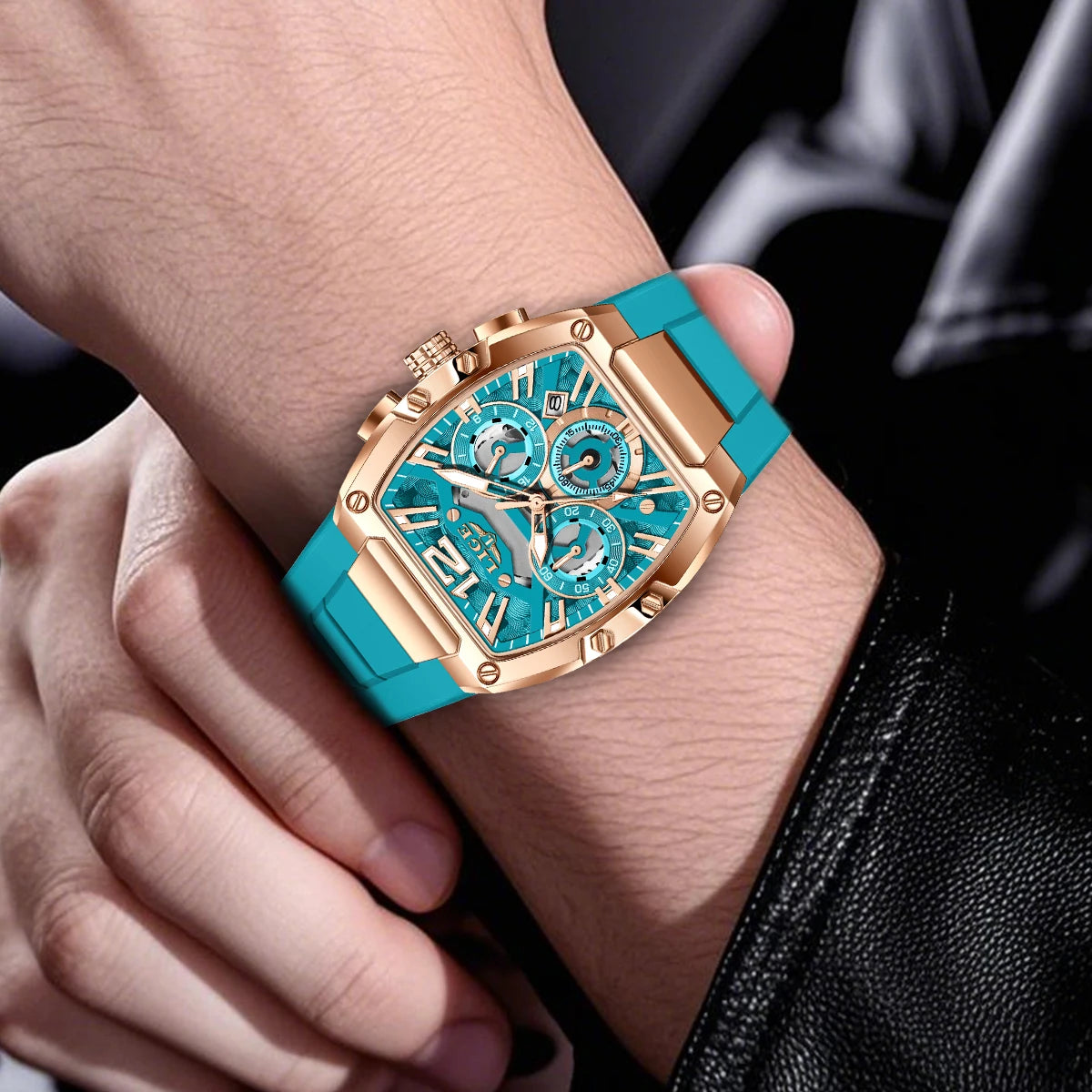 LIGE Mens Quartz Watch - Waterproof Silicone Sport Watch with Calendar and Luminous Features - ZOOMNSTORE