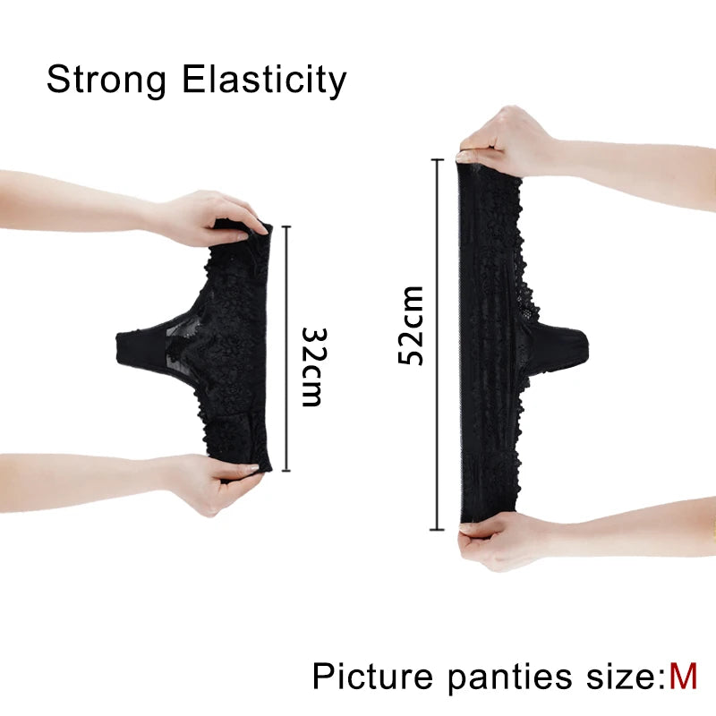 Lace Thong Panties - Sexy Transparent Embroidery G-String Underwear - ZOOMNSTORE