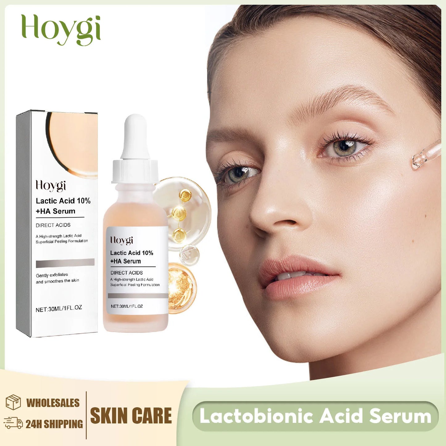 Lactobionic Acid Pore Serum - Exfoliating Moisturizing Hyaluronic Essence for Blackhead Removal - ZOOMNSTORE