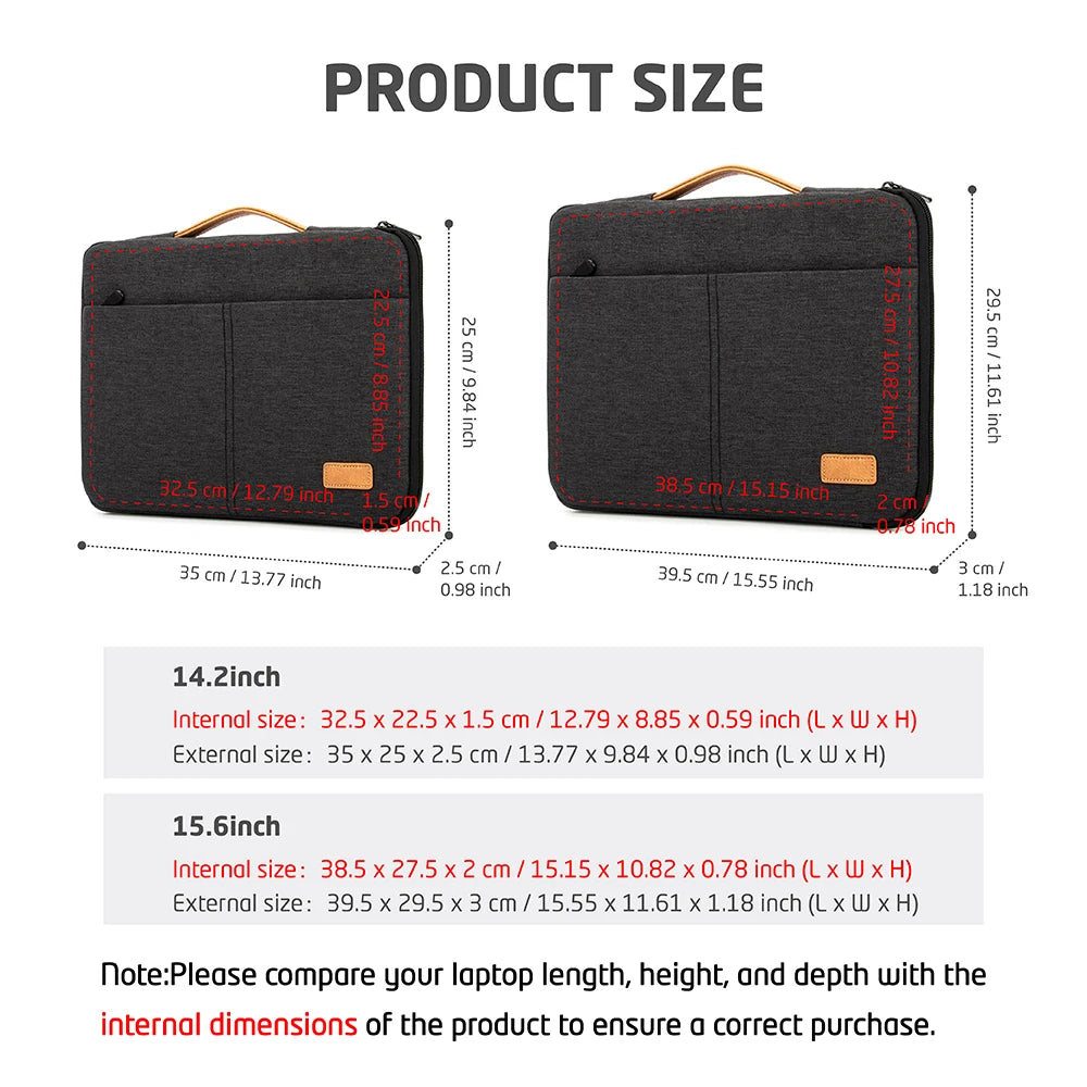 Laptop Sleeve Bag - Shockproof Pouch for 14-156 Inch MacBook HP Dell Acer - ZOOMNSTORE