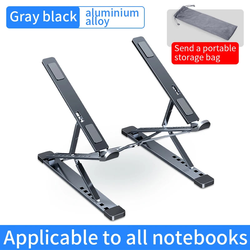 Aluminum Adjustable Laptop Stand - Portable Cooling Holder for MacBook - ZOOMNSTORE